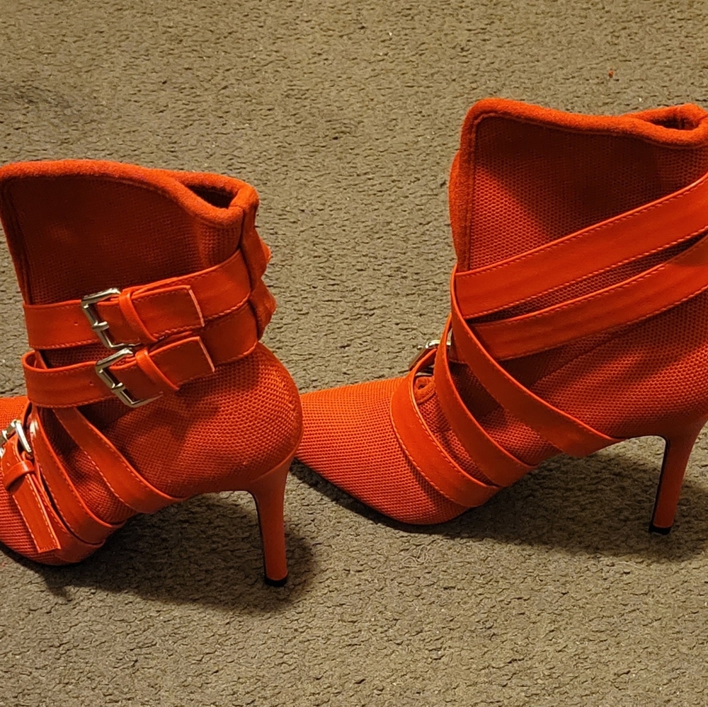 Red Bootie Heels - Picture 2 of 3